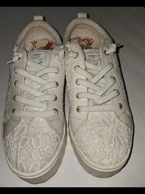 Roxy Women's White Lace-Detail Sneakers